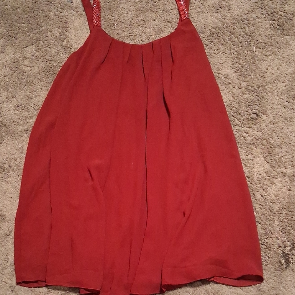 Elegant Red Sleeveless Top